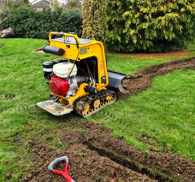 trenching for watering system installation