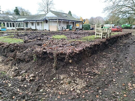 Demolition around the later formal garden