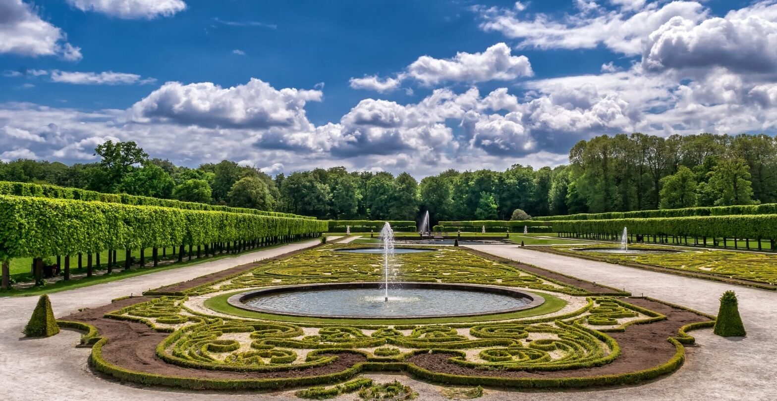 french garden with drip irrigation hidden